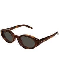 Saint Laurent - Sl 567 Plump 002 Sunglasses Bio-Injected Cat Eye - Lyst