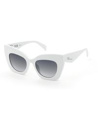 Blumarine - Sbm902 847 Sunglasses Acetate Smoke Butterfly Normal Nuanced - Lyst