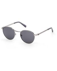 Guess - Gu00272 08A Sunglasses Metal Smoke Round Normal - Lyst