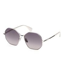 Max Mara - Mm0168 Miller 14B Sunglasses Metal Smoke Geometric Normal - Lyst
