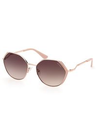 Guess - Gu7842 28F Sunglasses Metal Geometric Normal Shaded - Lyst