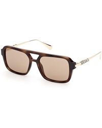 MAX&Co. - Mo0171 01A Sunglasses Injected Smoke Squared Normal - Lyst