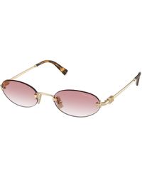 Miu Miu - Mu A54S Zvn70O Sunglasses Metal Round Normal Shaded - Lyst