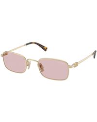 Miu Miu - Mu A53S Zvn4I0 Sunglasses Metal Squared Normal - Lyst