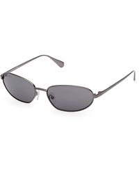 MAX&Co. - Mo0160 08A Sunglasses Metal Smoke Round Normal - Lyst