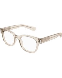 Saint Laurent - Sl 722 008 Optical Frames Acetate Transparent Squared - Lyst