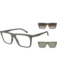 Emporio Armani - Ea4258 63121W Sunglasses Injected Transparent Squared Normal - Lyst