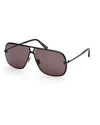 Tom Ford - Ft1204 Stavros 01A Sunglasses Metal Smoke Squared Normal - Lyst