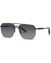 Chopard - Schl53 672 Sunglasses Metal Smoke Squared Anti-Glare Shaded - Lyst