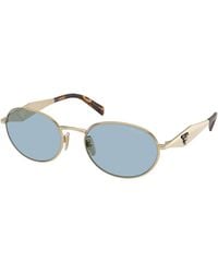 Prada - Pr D57S Zvn40Q Sunglasses Metal Round Normal - Lyst