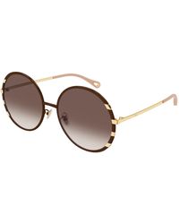 Chloé - Ch0144S 001 Sunglasses Metal Round Shaded - Lyst