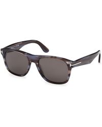 Tom Ford - Ft1284 Marlon-02 56A Sunglasses Acetate Smoke Squared Normal - Lyst