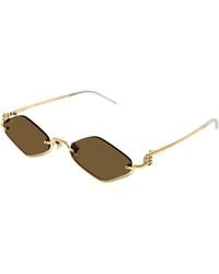Gucci - Gg1604S 002 Sunglasses Metal Geometric - Lyst