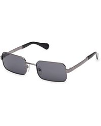 MAX&Co. - Mo0140 08A Sunglasses Metal Smoke Squared Normal - Lyst