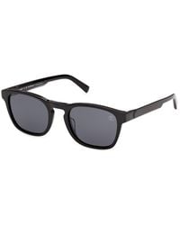 Timberland - Tb00100 01D Sunglasses Acetate Smoke Round Polarized - Lyst