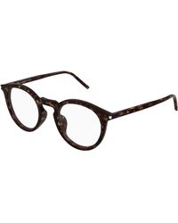 Saint Laurent - Sl 347/F 002 Optical Frames Acetate Transparent Round - Lyst