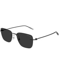 Montblanc - Mb0470S 001 Sunglasses Metal Squared - Lyst