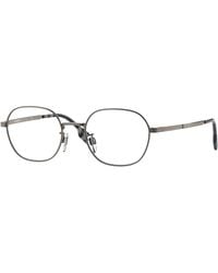 Burberry - Be1369Td 1003 Optical Frames Titanium Transparent Round Normal - Lyst