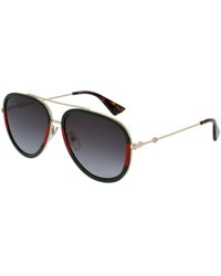 Gucci - Gg0062S 003 Sunglasses Metal Pilot Normal - Lyst