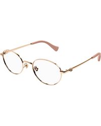 Gucci - Gg1608Ok 002 Optical Frames Titanium Transparent Round - Lyst