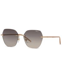 Chopard - Schl88M 300K Sunglasses Metal Smoke Squared Mirror Nuanced - Lyst