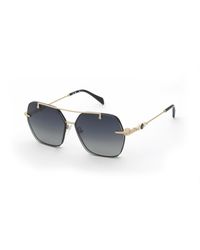 Blumarine - Ubm236S 301 Sunglasses Metal Smoke Geometric Normal Nuanced - Lyst