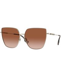 Burberry - Be3143 Alexis 110913 Sunglasses Steel Geometric Normal Shaded - Lyst