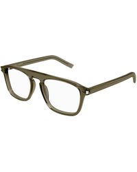 Saint Laurent - Sl 157 006 Optical Frames Acetate Transparent Squared - Lyst