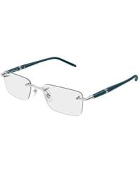Montblanc - Mb0536O 004 Optical Frames Metal Transparent Squared - Lyst