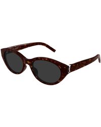 Saint Laurent - Sl M148/F 002 Sunglasses Acetate Round - Lyst