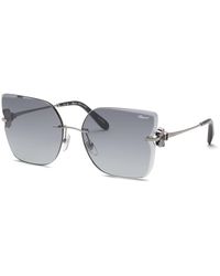 Chopard - Schl91S 509 Sunglasses Metal Smoke Squared Anti-Glare Shaded - Lyst