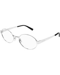 Saint Laurent - Sl 692 Opt 001 Optical Frames Metal Transparent Round - Lyst
