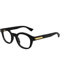 Bottega Veneta - Bv1413O 001 Optical Frames Acetate Transparent Round - Lyst