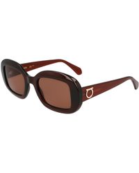 Ferragamo - Sf2038Se 232 Sunglasses Round Normal - Lyst