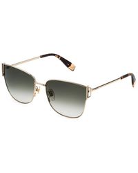Furla - Sfu464 0594 Sunglasses Metal Squared Normal Shaded - Lyst