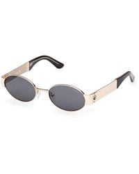 Guess - Gu00262 32A Sunglasses Metal Smoke Round Normal - Lyst