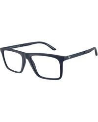 Emporio Armani - Ea3221 5088 Optical Frames Injected Transparent Squared Normal - Lyst