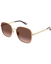 Chloé - Ch0255Sk 004 Sunglasses Metal Squared - Lyst
