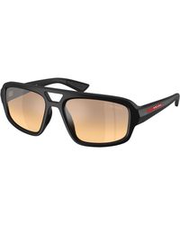 Prada Linea Rossa - Ps B11Su 1Bo40Z Sunglasses Injected Geometric Mirror Nuanced - Lyst