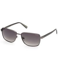 Guess - Gu00312 08B Sunglasses Metal Smoke Squared Normal - Lyst