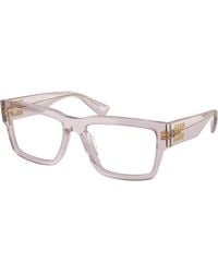 Miu Miu - Mu 02Xv 12W1O1 Optical Frames Acetate Transparent Squared Normal - Lyst