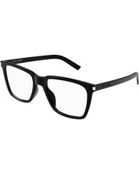 Saint Laurent - Sl 717 Slim 001 Optical Frames Acetate Transparent Squared - Lyst