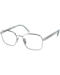 Prada - Pr A55V 16T1O1 Optical Frames Metal Transparent Squared Normal - Lyst