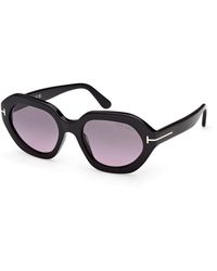 Tom Ford - Ft1341 Meryl-02 01B Sunglasses Acetate Smoke Geometric Normal - Lyst