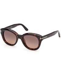 Tom Ford - Ft1344 Nika-02 52T Sunglasses Acetate Bordeaux Round Normal - Lyst