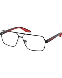 Prada Linea Rossa - Ps 51Tv 1Ab1O1 Optical Frames Metal Transparent Squared Normal - Lyst
