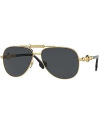 Versace - Ve2236 100287 Sunglasses Metal Pilot Normal - Lyst