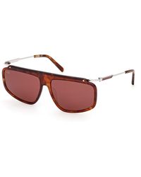 Gcds - Gd0077 54S Sunglasses Bordeaux Geometric Normal - Lyst