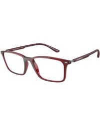 Emporio Armani - Ea3237 6109 Optical Frames Injected Transparent Squared Normal - Lyst