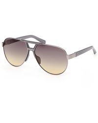 Guess - Gu00304 08B Sunglasses Metal Smoke Pilot Normal - Lyst